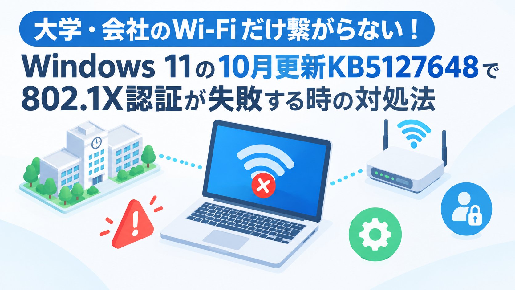 Windows 11の10月更新KB5127648で802.1X認証が失敗する時の対処法