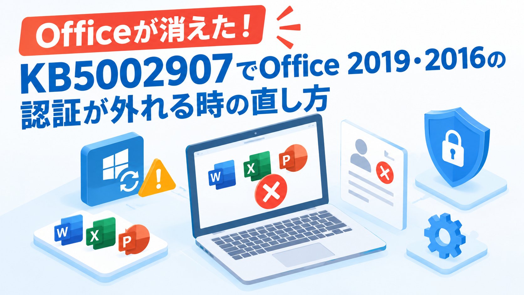 KB5002907でOffice 2019・2016の認証が外れる時の直し方