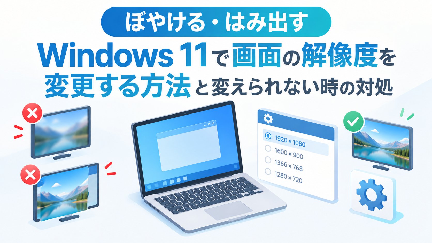Windows 11で画面の解像度を変更する方法と変えられない時の対処