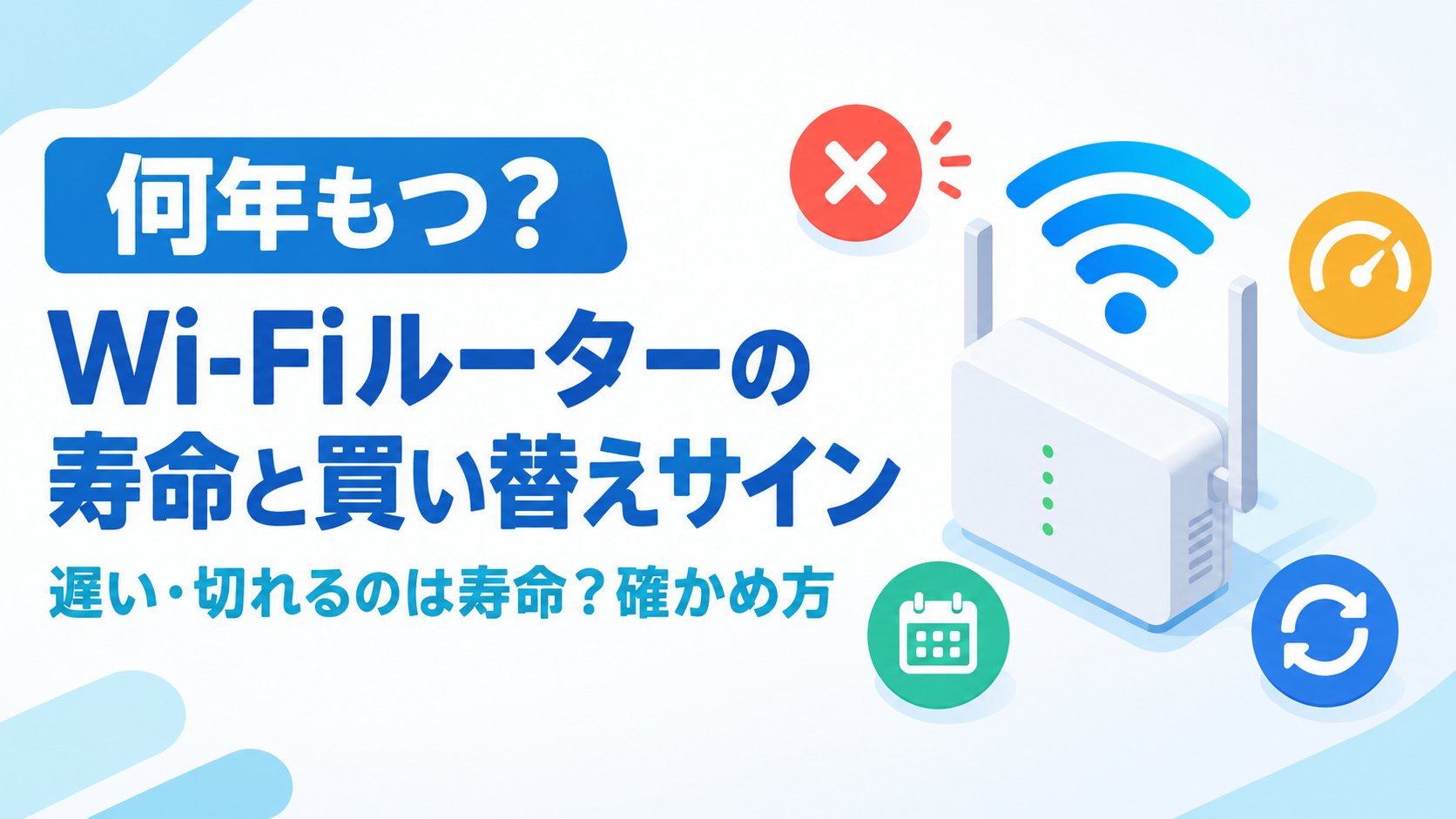 Wi-Fiルーターの寿命と買い替えサイン｜遅い・切れるのは寿命？確かめ方