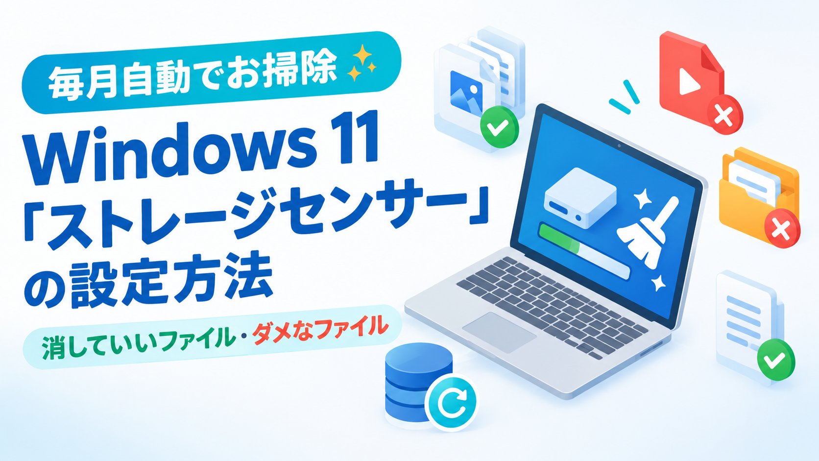 Windows 11「ストレージセンサー」の設定方法｜消していいファイル・ダメなファイル