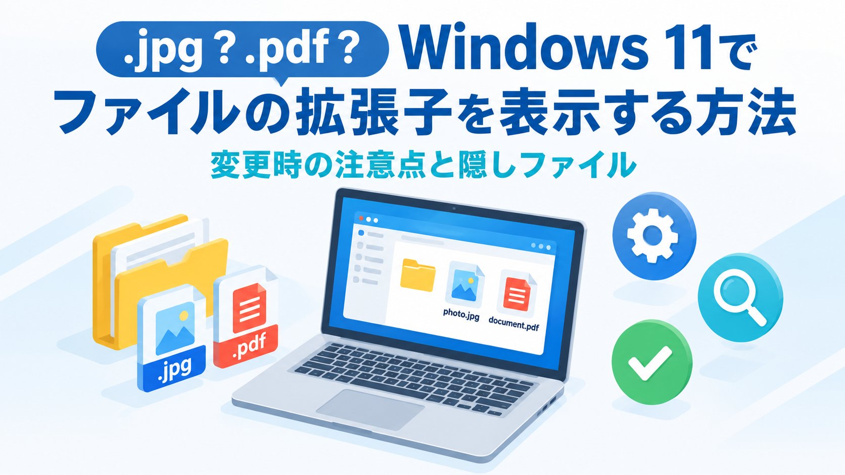 Windows 11でファイルの拡張子を表示する方法｜変更時の注意点と隠しファイル